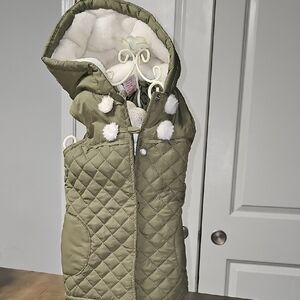 Aspen Rise Kids Quilted Vest with Hood - Olive